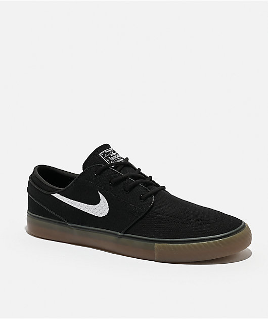 Nike SB Zoom Janoski OG+ Black & Gum Canvas Skate Shoes | Zumiez